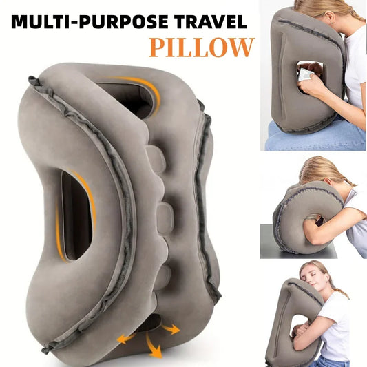 Multifunction Inflatable Travel Pillow Travel for Airplane Avoid Neck Shoulder Pain,Support Head,Used Sleeping Rest Neck Pillow