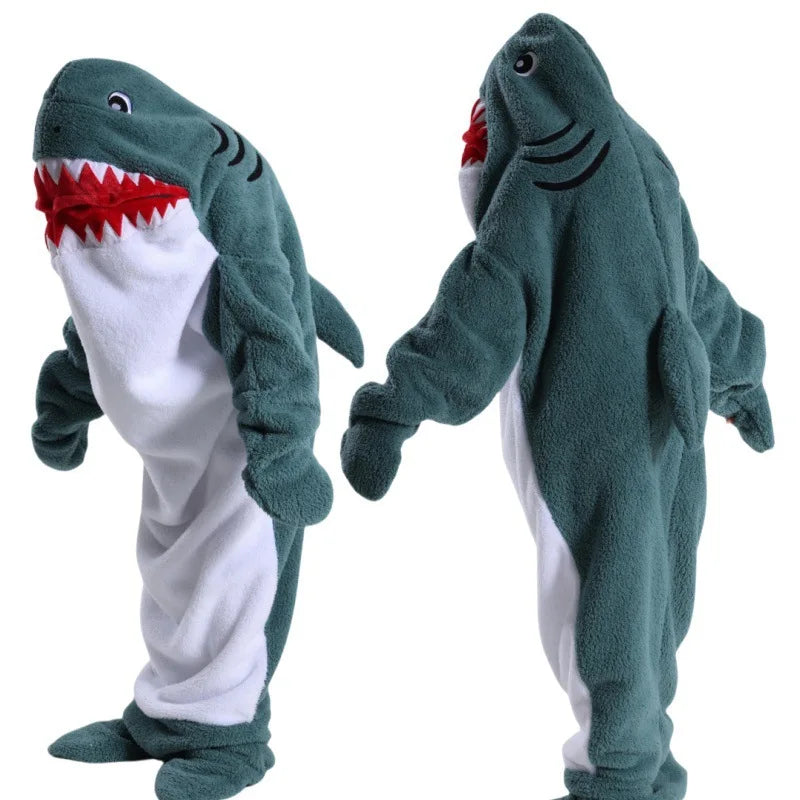 Fluffy Fleece Marine Animal Shark Dolphin Whale Sleeping Bag Blanket