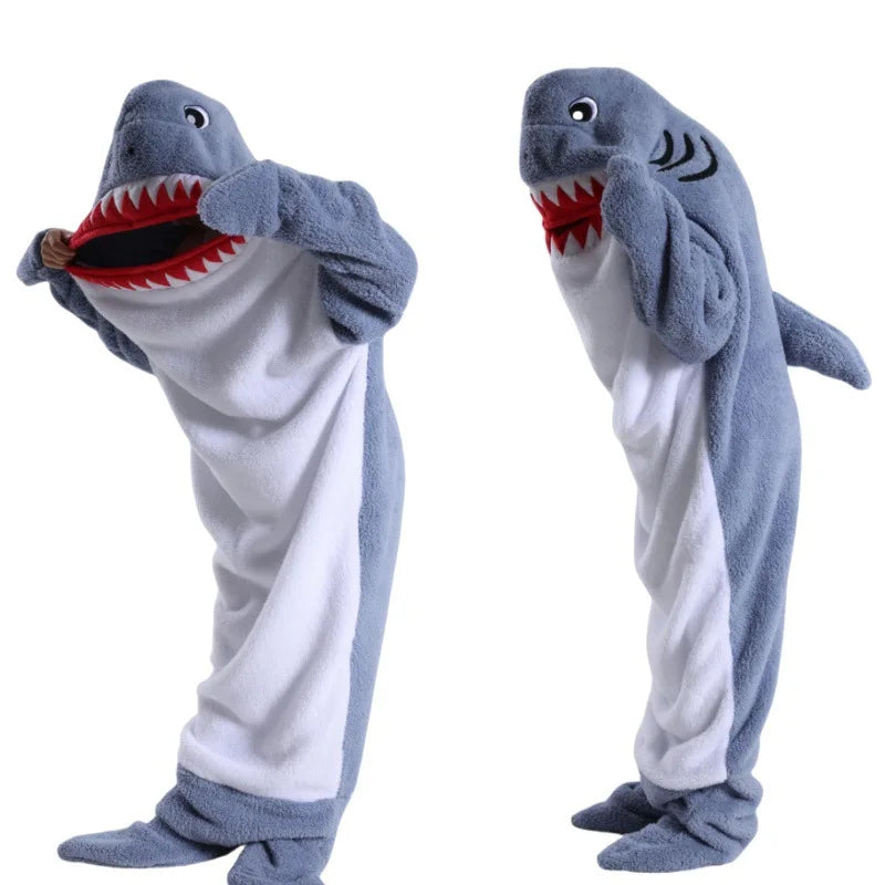 Fluffy Fleece Marine Animal Shark Dolphin Whale Sleeping Bag Blanket