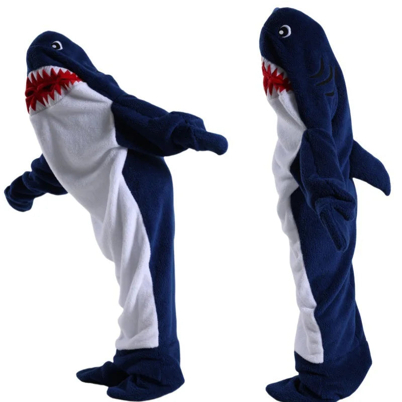 Fluffy Fleece Marine Animal Shark Dolphin Whale Sleeping Bag Blanket